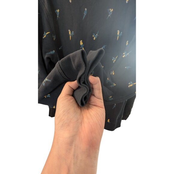 MENS Bench Sweatshirt with Parrots | Navy - Picture 5 of 7